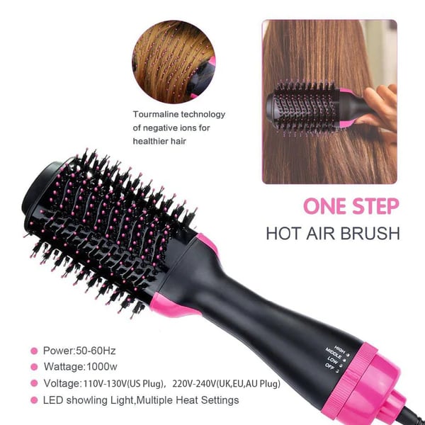 4-in-1 Blow Hair Dryer - Volumizer Brush, Straightening & Curl